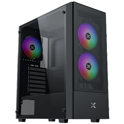 Hero II Air 3F Black EN41655, ATX/M-ATX/MINI ITX, USB3.0 X1, USB2.0 X2, HD AUDIO, Front Meshed Grill & Left TG, 3PCS Z20F Fixed LED Fan
