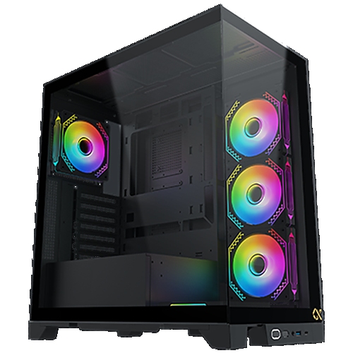 Xigmatek Endorphin Ultra EN41327 Black, E-ATX/ATX/M-ATX/MINI ITX, USB 3.0 X 1, USB-C X 1, HD AUDIO, Front & Left Seamless TG, 5PCS M20A & Galaxy II Fan Control Kit