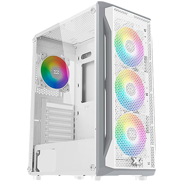 Xigmatek Gaming X Arctic EN46737, White Chassis, ATX/M-ATX/Mini ITX, U3x1+U2x2, Metal FP & Left TG, 4PCS X24A Arctic Fan & LED Switch ARGB Fan PCB