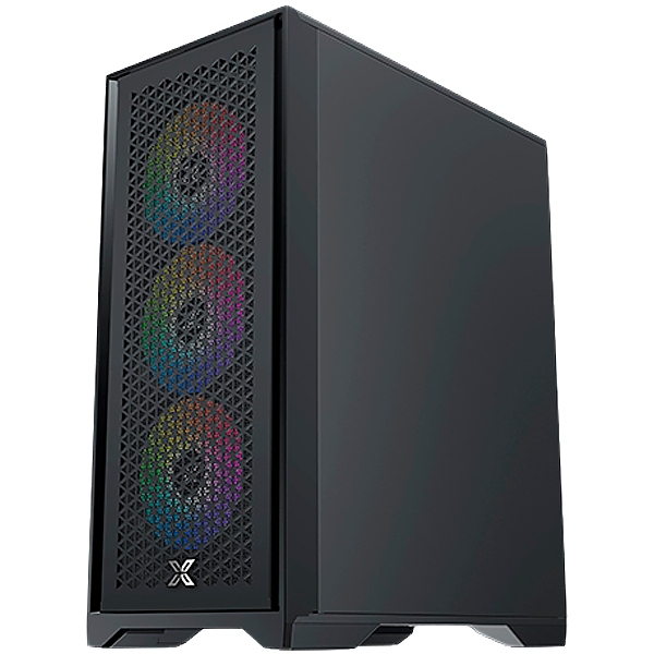 Xigmatek LUX S EN48281, Black, ATX/M-ATX/Mini ITX, U3x1+U2x2, Metal Vents FP & Left TG, 4PCS X24A Fan & Galaxy II Fan Control Kit)