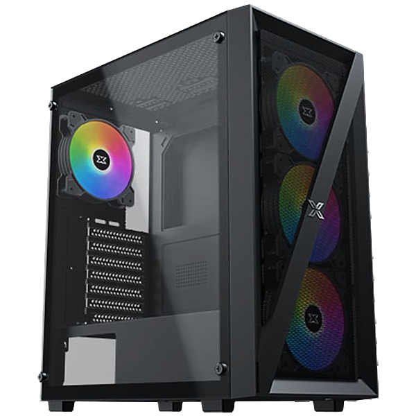 Xigmatek Blade EN40887 ATX/M-ATX/MINI ITX, USB3.0 X1, USB2.0 X2, HD AUDIO, Mehsed Grill Frontpanel & Left Tempered Glass, 4PCS X20C Auto Running LED Fan