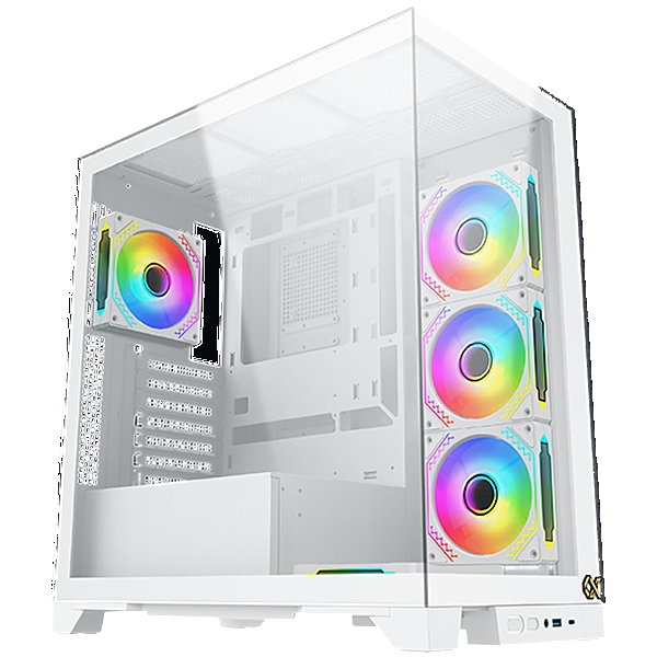 Xigmatek Endorphin Ultra Arctic EN41334 White, E-ATX/ATX/M-ATX/MINI ITX, USB-C X 1, HD AUDIO, Front & Left Seamless TG, 5PCS M20A Arctic & Galaxy II Fan Control Kit