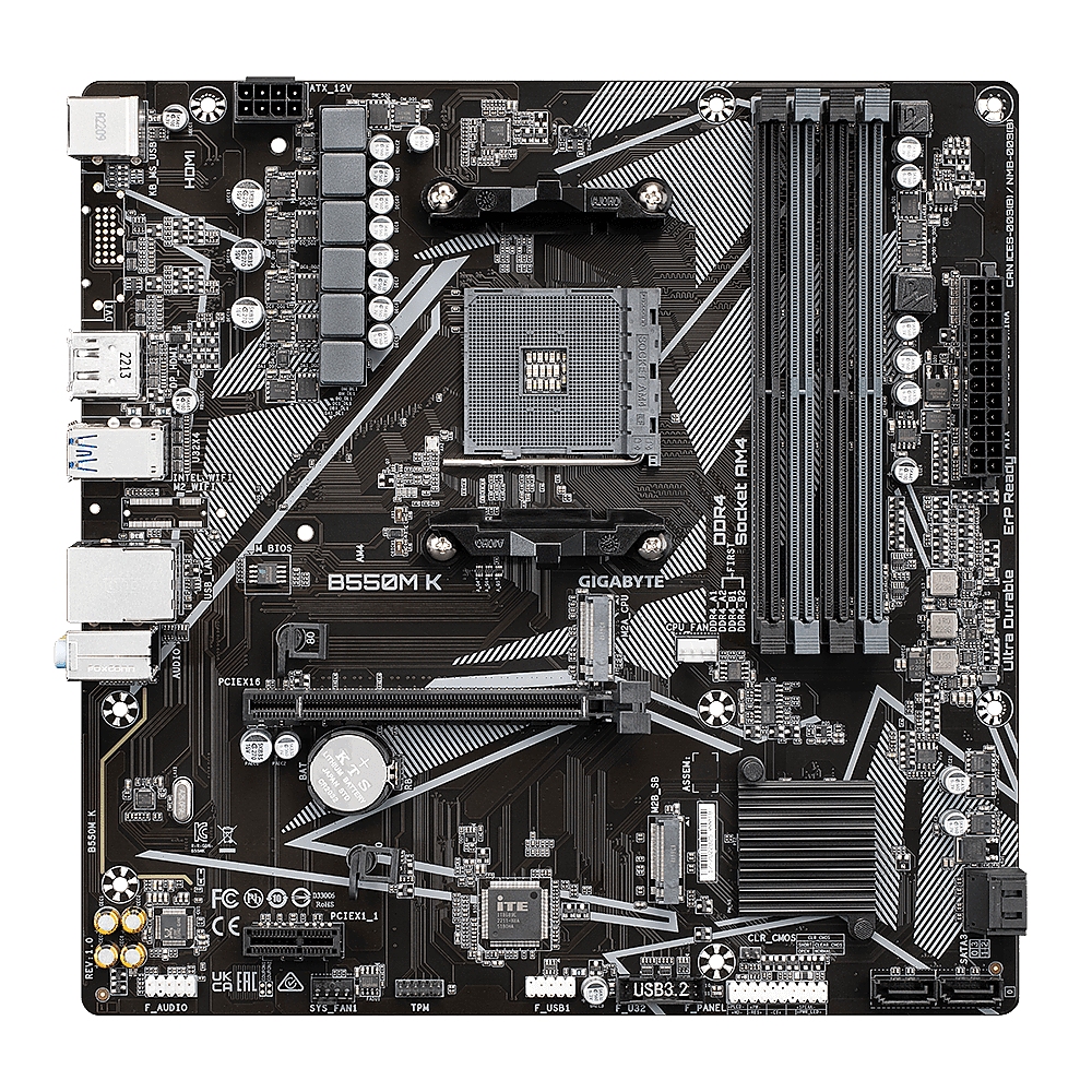 Дънна платка GIGABYTE B550M K 4 x DDR4