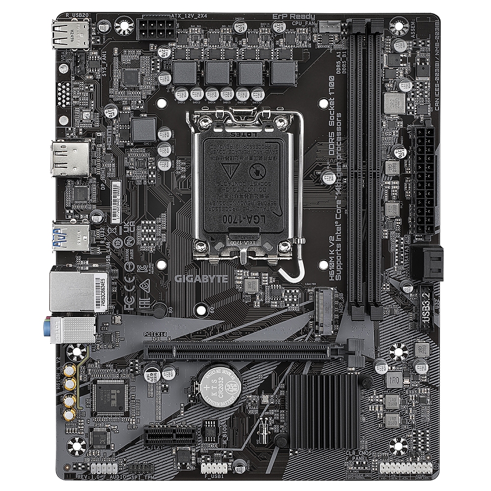 Дънна платка GIGABYTE H610M K V2 DDR5, socket 1700, Micro ATX