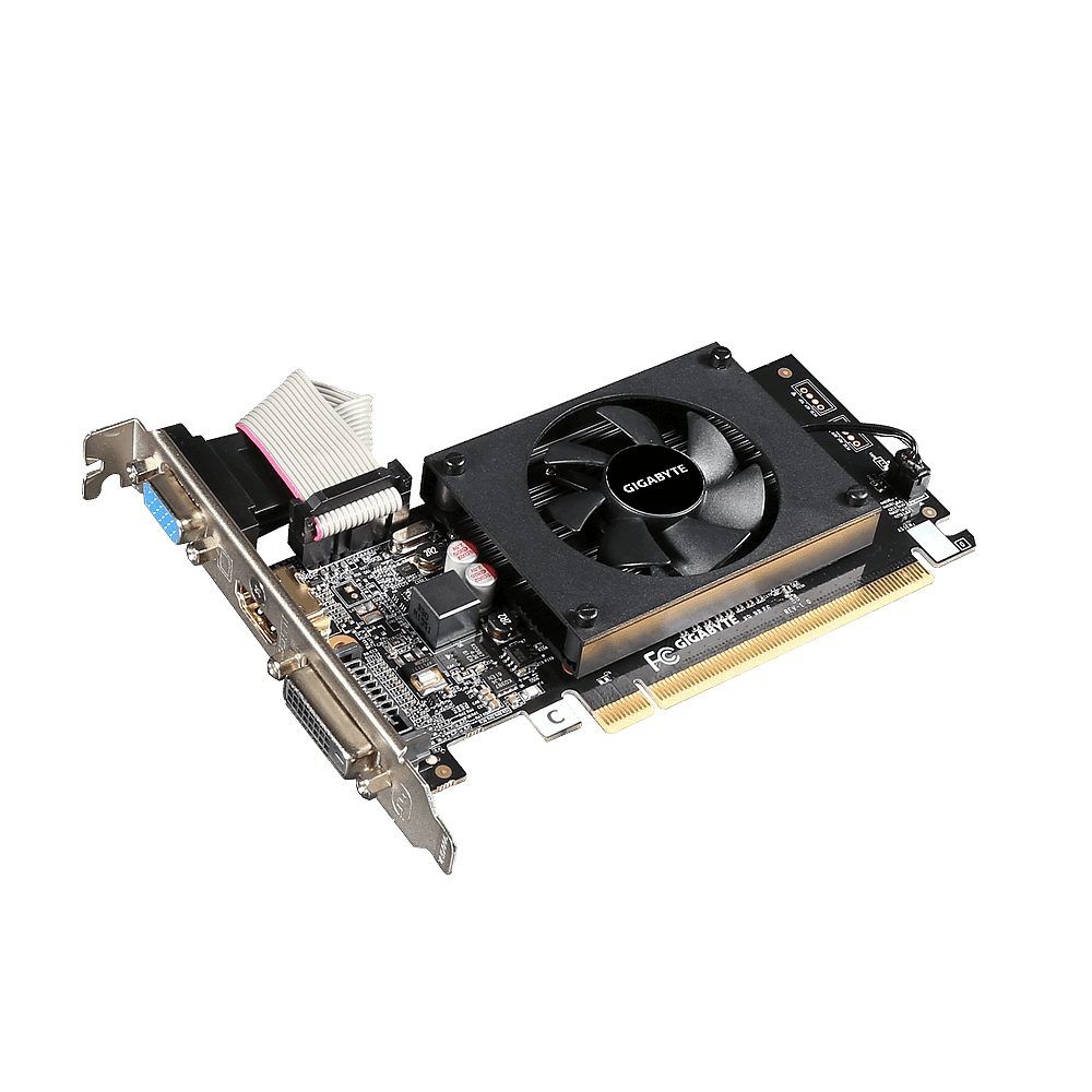 Видео карта GIGABYTE GV-N710D3-2GL, 2GB, GDDR3, 64 bit, DVI-D, D-Sub, HDMI, rev 1.0