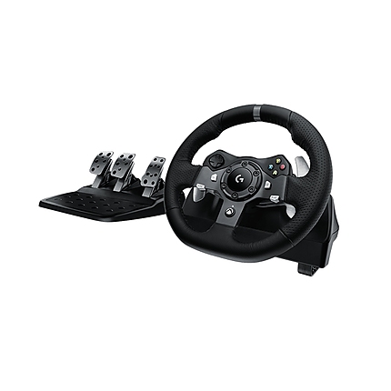 Logitech G920 Driving Force Racing Wheel, Xbox One, PC, 900° Rotation, Dual Motor Force Feedback, Adjustable Pedals, Leather
