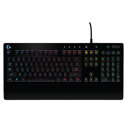 Logitech G213 Prodigy Gaming Keyboard, Lightsync, Spill Resistant, Palm Rest, Media Controls, Black