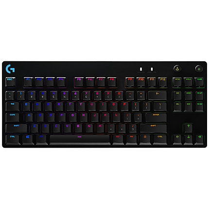 Logitech G Pro TKL Keyboard, GX Clicky, Lightsync RGB, Detachable Cable, 3-Step Angle Adjustment, 12 Programmable F Keys, Black
