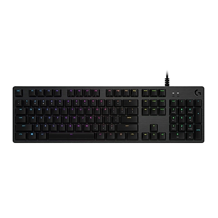 Logitech G512 Keyboard, GX Blue Clicky, Lightsync RGB, USB Passthrough Data/Power, Alumium Alloy, Game Mode, Black Carbon