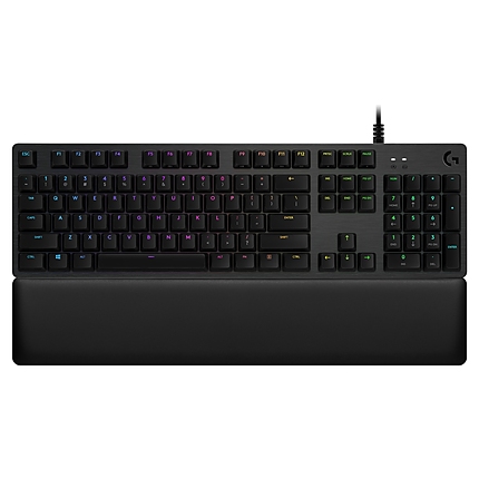 Logitech G513 Keyboard, GX Brown Tactile, Lightsync RGB, USB Passthrough Data/Power, Alumium Alloy, Game Mode, Memory Foam Palmrest, Gaming Keycaps, Keycap Puller, Black Carbon
