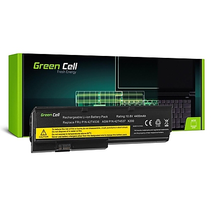 Батерия  за лаптоп IBM Lenovo ThinkPad X200 X201 X201i 42T4535 10.8V 4400mAh GREEN CELL