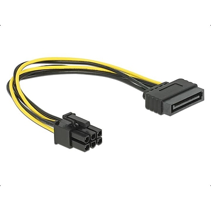 Cable DeLock Power SATA 15 pin to 6 pin PCI Express,  20 cm
