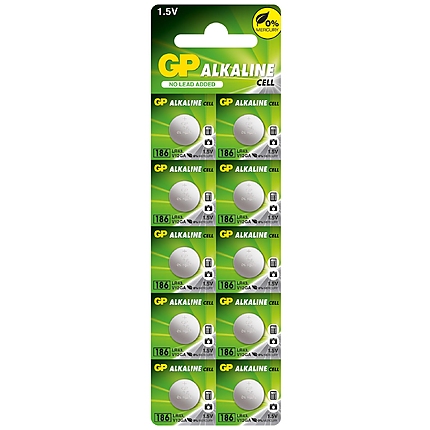 Бутонна алкална батерия GP186 AG12 LR-43/ 10 бр./pack цена за 1 бр./ 1.55V GP