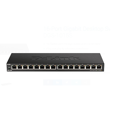 D-Link 16-Port 10/100/1000Mbps Unmanaged Gigabit Ethernet Switch