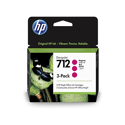 HP 712 Magenta Ink Cartridge 3-Pack
