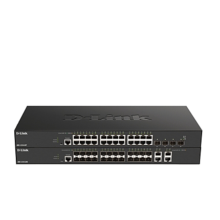 D-Link 24x10G SFP+  ports + 4x10G Base-T ports Smart Managed Switch