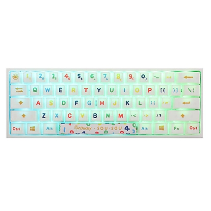 Геймърска механична клавиатура Ducky x SOU SOU One 2 Mini White RGB, Cherry MX Silver