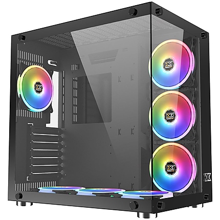 Chassis Aquarius Plus EN43354, ATX, M-ATX, Mini ITX, USB3.0x2 +USB2.0x1, Front & Left Tempered Glass, 7PCS CY120 RGB Fan, Frontx3+Bottomx3+Rearx1