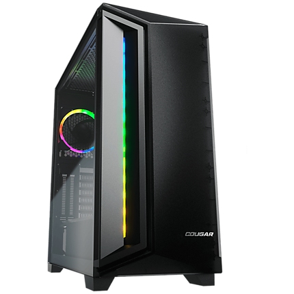 COUGAR Dark Blader X7 Black, Mid-Tower, Mini ITX/Micro ATX/ATX/CEB/E-ATX, 220x486x468(mm), USB 3.0 x 2, USB 2.0 x 1, Mic x1/Audio x1, RGB Button, Transparent Left Panel, ARGB VK120 Rear fan x 1 pre-installed, Onboard Lighting System, RGB Sync. w/ M/B