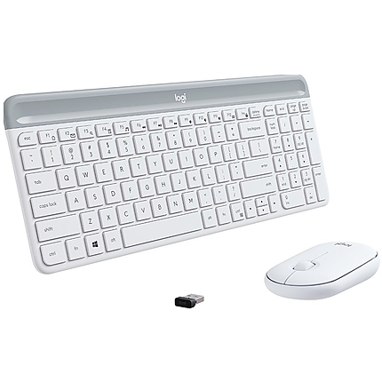 LOGITECH Slim Wireless Keyboard and Mouse Combo MK470-OFFWHITE-US INT'L-2.4GHZ-INTNL