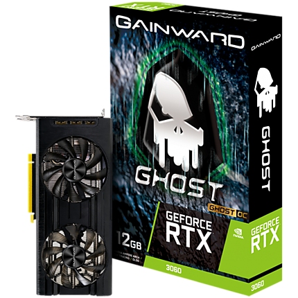 Gainward RTX 3060 Ghost OC 12GB GDDR6, 192bit, 1xHDMI, 3xDP, PCI-E 4.0, max resolution 7680x4320, recommended power 550W, NE63060T19K9-190AU.