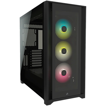 CORSAIR iCUE 5000X RGB Tempered Glass Mid-Tower ATX PC Smart Case — Black
