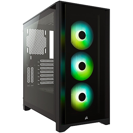 CORSAIR iCUE 4000X RGB Tempered Glass Mid-Tower ATX Case — Black
