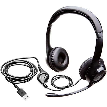 LOGITECH H390 Corded Headset - BLACK - USB