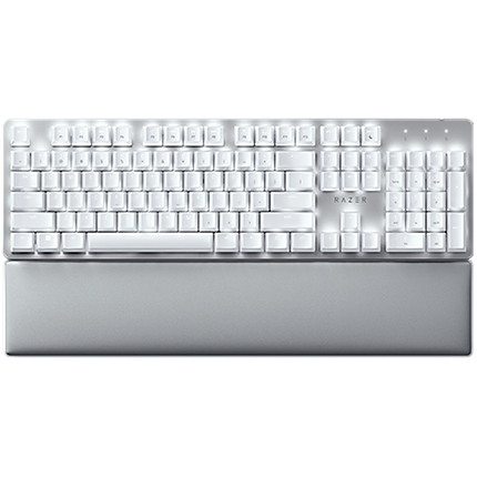 Razer Pro Type Ultra - US Layout, Wireless Mechanical Keyboard for Productivity, Razer Yellow Mechanical Switch, Bluetooth and Razer HyperSpeed (2.4GHz), Backlit keys (white LED), USB-C, Plush leatherette wrist rest, Soft-touch coating