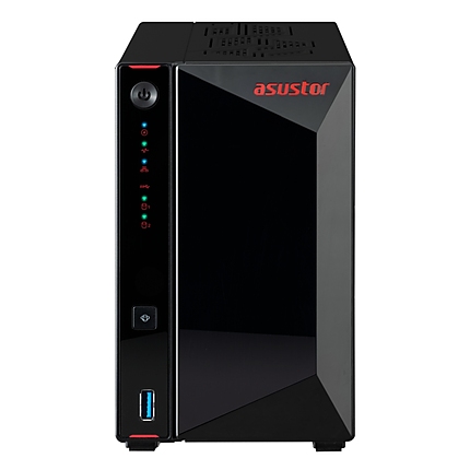 Asustor Nimbustor AS5402T, 2 Bay NAS, Quad-Core 2.0GHz CPU, Dual 2.5GbE Ports, 4GB SO-DIMM DDR4 (Max. 16GB), Four M.2 SSD Slots (Diskless), 3x USB 3.2 Gen 1 Type A, WOW (Wake on WAN), WOL, System Sleep Mode, AES-NI hardware encryption, Black