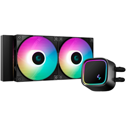 DeepCool LE520, 240mm CPU Liquid Cooler, 2x120mm ARGB PWM Fans, Anti-Leak Technology, ARGB Pump Top, Black, Intel LGA 1700/1200/115x, AMD AM5/AM4, 3Y Warranty