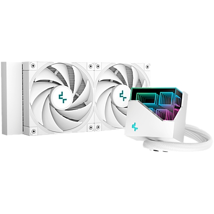 DeepCool LT520 WH, 240mm CPU Liquid Cooler, 2x120mm FK120 PWM FDB Fans, 4th Gen Water Pump, ARGB Multidimensional Infinity Mirror Top Cap, White, Intel LGA 2066/2011-v3/2011/1700/1200/115x, AMD sTRX4/sTR4/AM5/AM4, 5Y Warranty