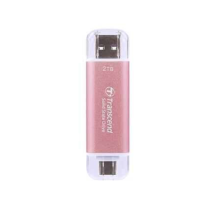 Transcend 2TB, USB External SSD, ESD310P, USB 10Gbps, Type C/ A, Pink