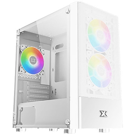 Xigmatek Oreo Arctic White EN47772, M-ATX, USB3.0x1+USB2.0x2, Meshed Grill FP, Left TG, 3PCS X24F Arctic Fixed RGB Fan
