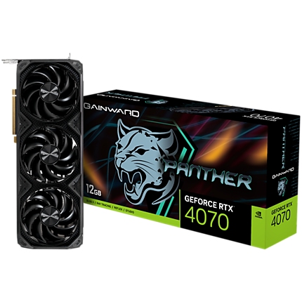 Gainward GeForce RTX 4070 Panther 12GB GDDR6X, 192 bit, 1x HDMI 2.1, 3x DP 1.4a, 3 Fan, 1x 8-pin power connector, recommended PSU 750W, NED4070019K9-1047Z