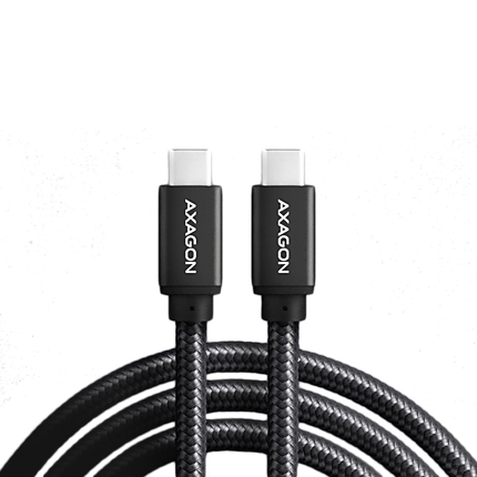 Axagon Data and charging USB 3.2 Gen1 cable lengh 3 m. PD 60W, 3A. Black braided.