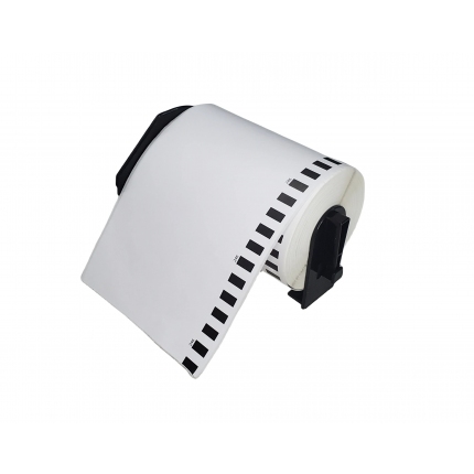 Makki съвместими етикети Brother DK-22246 - White Continuous Length Paper Tape 103mm x 30.48m, Black on White - MK-DK-22246