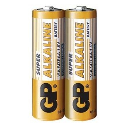 Алкална батерия GP SUPER LR6 AA, 2 бр. в опаковка / shrink, 1.5V, GP-BA-15A21-S2