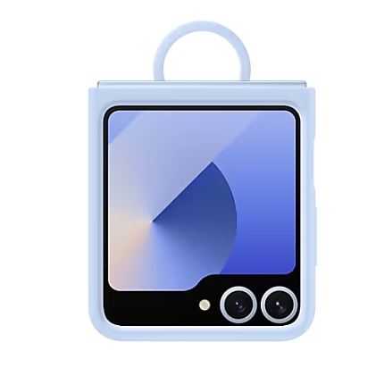 Samsung Galaxy Flip6 Silicone Case with Ring Blue