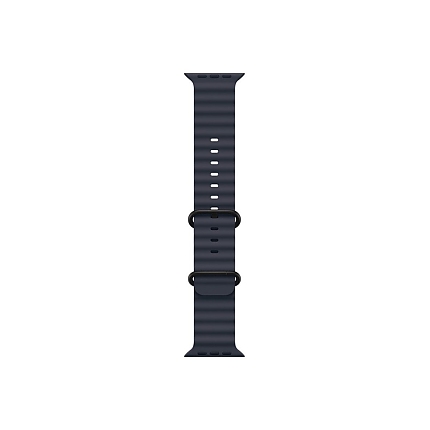 Apple Watch 49mm Band: Navy Ocean Band - Natural Titanium Finish