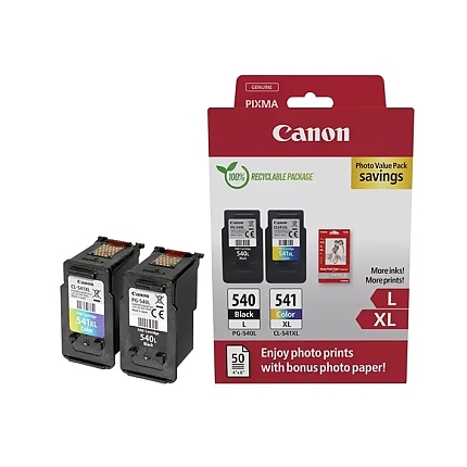 Canon PG-540L / CL541XL PVP + Canon Photo Paper Variety Pack A4 & 10 x 15cm (VP-101)