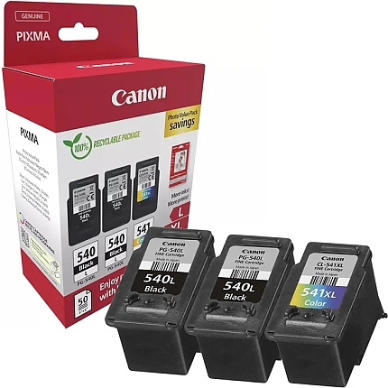 Canon PG-540Lx2 / CL-541XL PVP + Canon Photo Paper Variety Pack A4 & 10 x 15cm (VP-101)