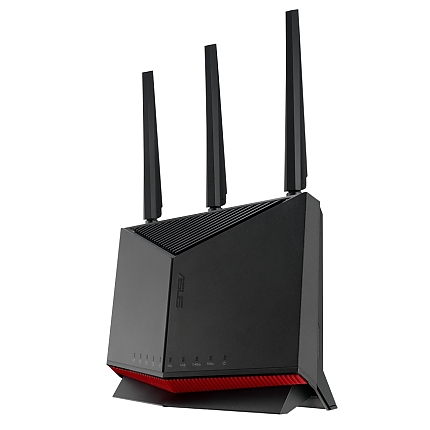 Asus Gaming Wireless Router, RT-BE86U, BE6800, Dual-Band, Quad-Core 2.6GHz CPU, 256MB/1GB Flash/RAM, 4K-QAM, MLO, 10G port, 2.5G quad-port, AiProtection Pro, Adaptive QoS, VPN Fusion, Instant Guard, IPTV, OFDMA, MU-MIMO, UTF-8 SSID, AiMesh, Black