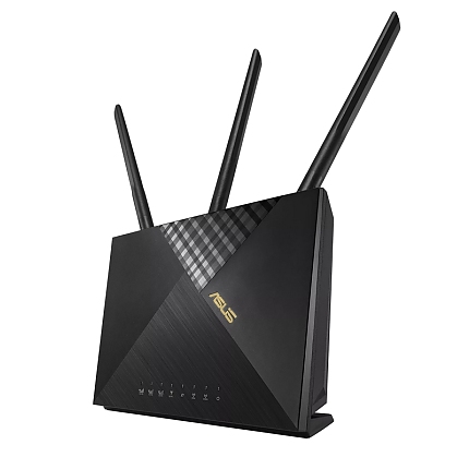 Asus 4G Router, 4G-AX56, AX1800, 4G+ Cat.6, LTE: Downlink 300 Mbps / Uplink 50 Mbps, 128MB/512MB Flash/RAM, Captive portal,  Aiprotection Classic, Traditional QoS, VPN server/client, IPTV, Beamforming,Black