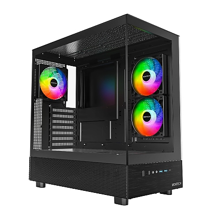 Montech кутия Case ATX - XR (B) - 3 x 120 mm ARGB Fans, USB-C, Black