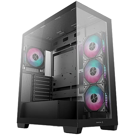 DeepCool CG580 4F, Mid Tower, Mini-ITX/Micro-ATX/ATX, Rear Connector support, 2xUSB3.0, 1x Type-C Gen2, 1xAudio, 3x120mm ARGB Reverse Fans, 1x120mm ARGB Fan, Tempered Glass, Mesh Panel, Black, R-CG580-BKADA4-G-1