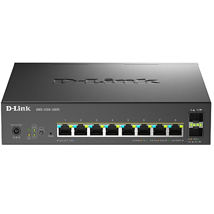 D-Link 8-Port 2.5G Base-T PoE, 2-port 10G SFP+ and 2x 10G RJ45 port Smart Managed Switch