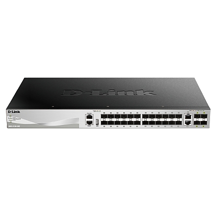 D-Link 24 SFP ports Layer 3 Stackable Managed Gigabit Switch with 2x10GBASE-T ports and 4xSFP+ ports