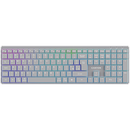 CANYON keyboard HKB-W11 UK/US RGB Dual Mode Wireless Grey