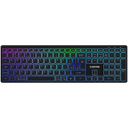 CANYON keyboard HKB-W11 UK/US RGB Dual Mode Wireless Black